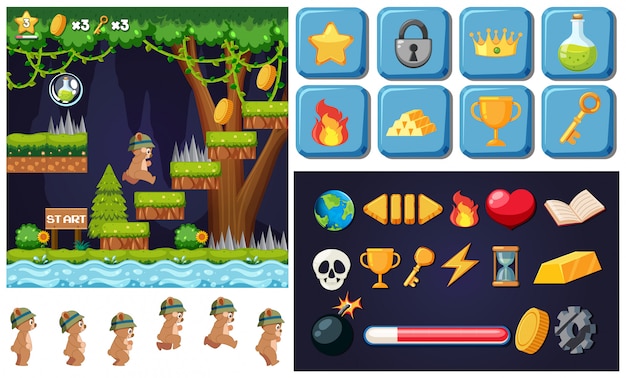Grote game pack-scène