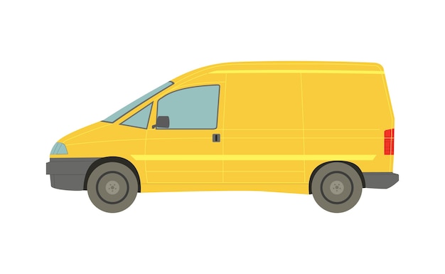 Grote gele minivan op witte achtergrond - Vectorillustratie