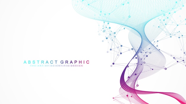 Grote genomische gegevensvisualisatie. abstracte structuur voor wetenschap of medische achtergrond