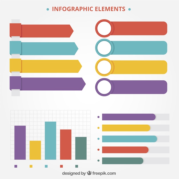 Grote infographic elementen met een verscheidenheid van kleuren