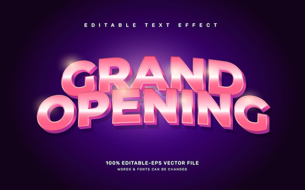 Grote opening bewerkbare tekst effect sjabloon