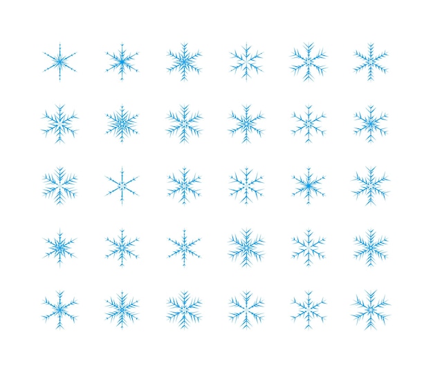 Grote reeks sneeuwvlokken Winter Christmas Xmas Design Vector Elements