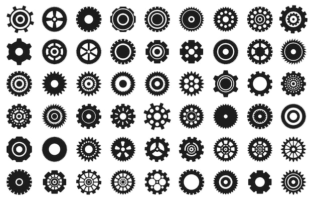 Grote reeks van Machine Gear pictogram. Vectorillustratie
