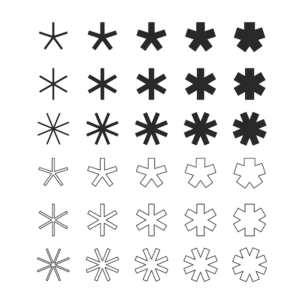 Grote reeks van vector sneeuwvlok pictogram Geïsoleerde pictogrammen op witte achtergrond