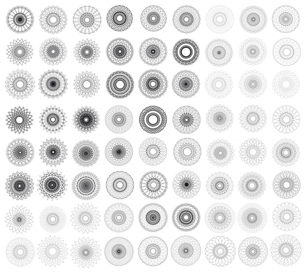 Grote reeks vector abstracte guilloche elementen