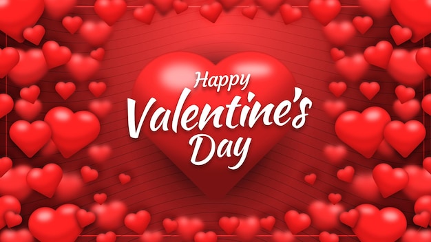 Grote rode hart realistische Valentijnsdag achtergrond