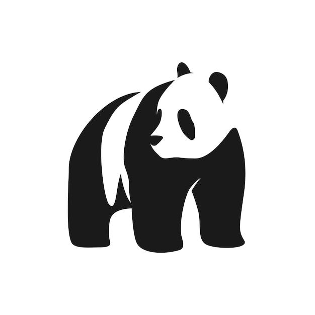 Grote schattige Panda silhouet logo inspiratie mascotte handtekening