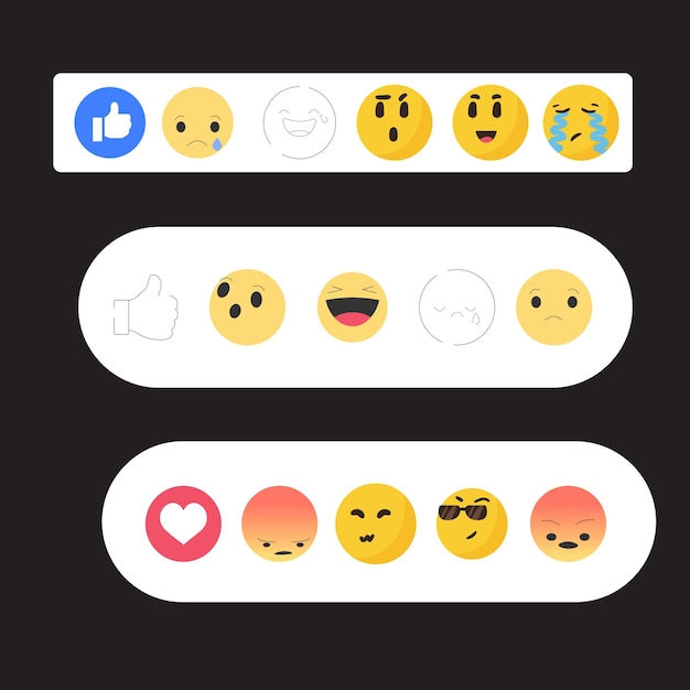Grote set van iOS emoji grappige emoticons gezichten met gezichtsuitdrukkingen Volledige bewerkbare vector iconen iOS