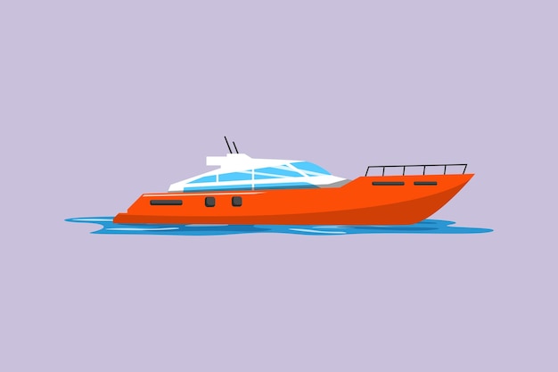 Grote speedboad zeevervoer Zeevervoerconcept Kleurige vlakke vectorillustratie is