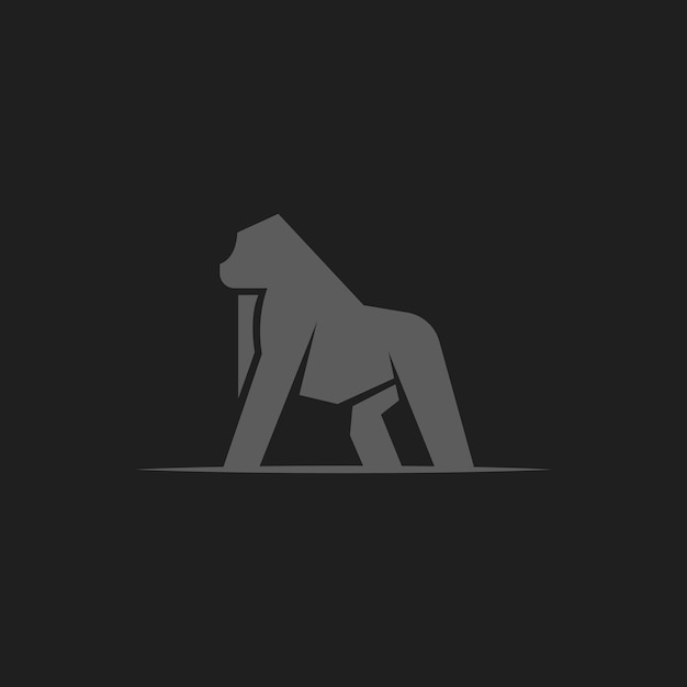 grote sterke gorilla silhouet logo pictogram sjabloon vector illustratie ontwerp