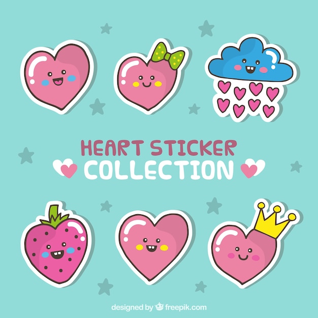 Grote stickers met hart-vormige