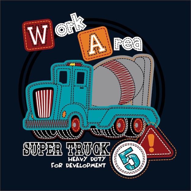 Vector grote truck. illustratie van vrachtwagenvervoer voor zwaar werk. vector illustratie