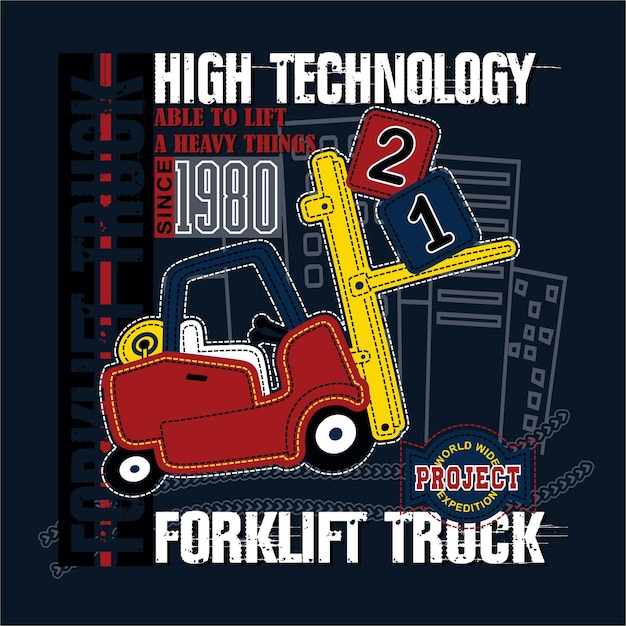 Grote truck. Illustratie van vrachtwagenvervoer voor zwaar werk. Vector illustratie