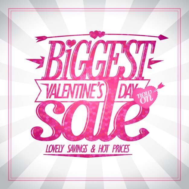 Vector grote valentine's day verkoop banner sjabloon