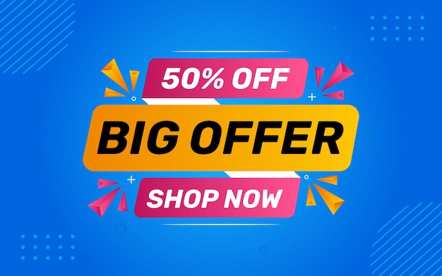 Grote verkoop banner Speciaal aanbod prijs label ontwerp Product korting festival tag design verkoop Vector