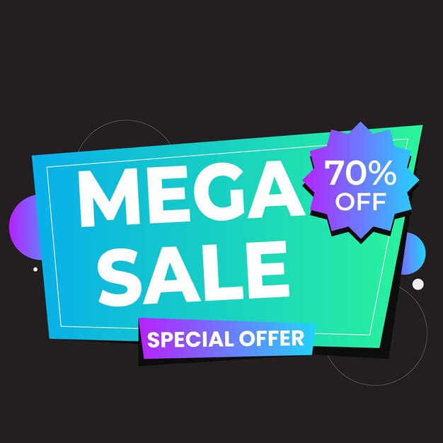 Grote verkoop met abstracte gradiënt achtergrond tot 50 korting Korting promotie lay-out banner sjabloon