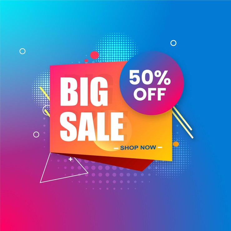 Grote verkoop speciale aanbieding banner met abstracte achtergrond