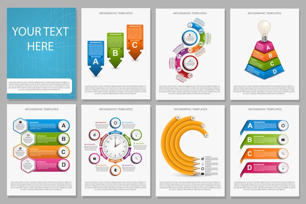 Grote verzameling van kleurrijke infographics.