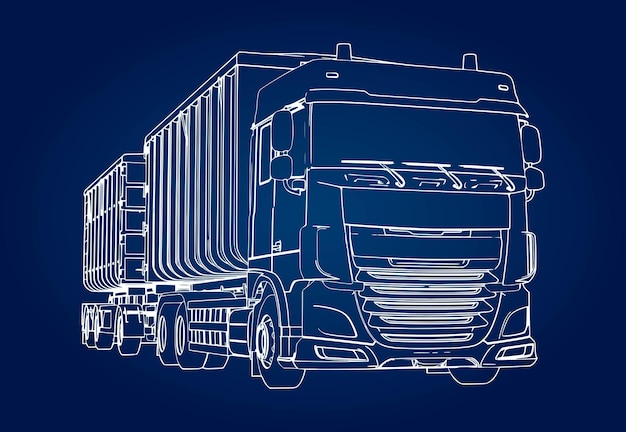 Grote vrachtwagen met losse aanhanger, voor het vervoer van agrarische en bouwbulkmaterialen en producten.