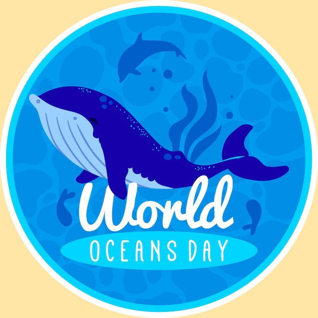 Grote walvis platte wereld oceanen dag