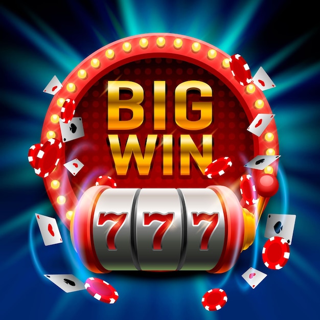 Grote winst slots 777 banner casino. vector illustratie