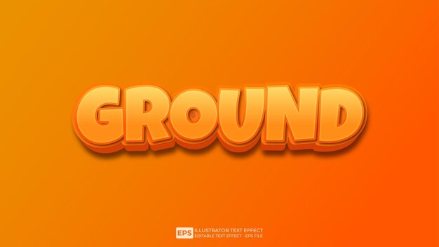 Ground 3D editable text effect font