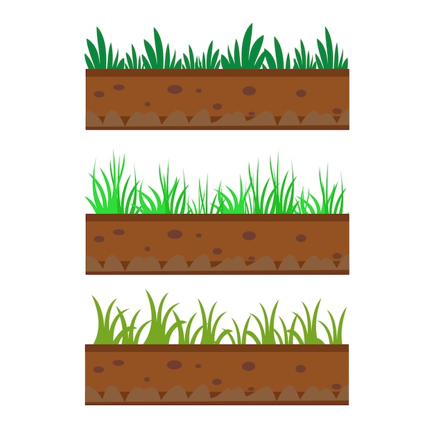 Vector ground and grass border pack