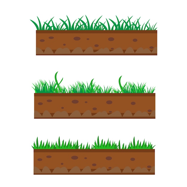 Vector ground and grass border pack