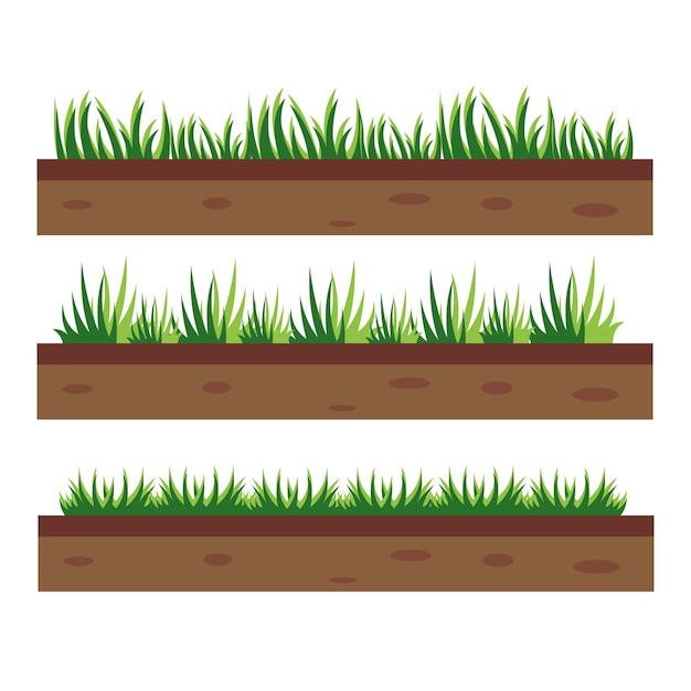 Vector ground and grass border pack