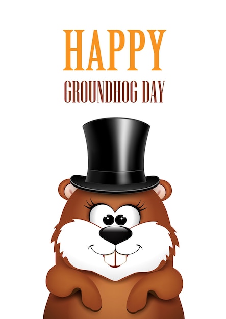 Vector groundhog-dag. marmot op witte achtergrond.