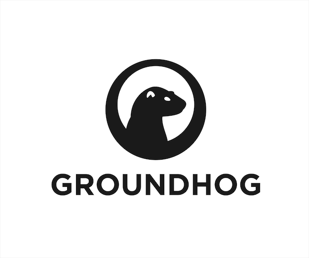 Groundhog logo design vector illustration