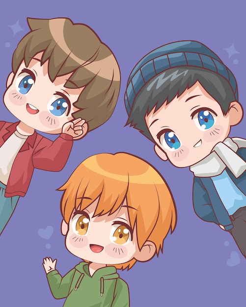 Vector group of boys anime