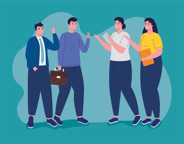group of business people avatars characters