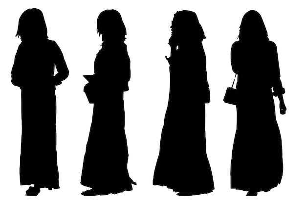 Group of Business Silhouettes with white background