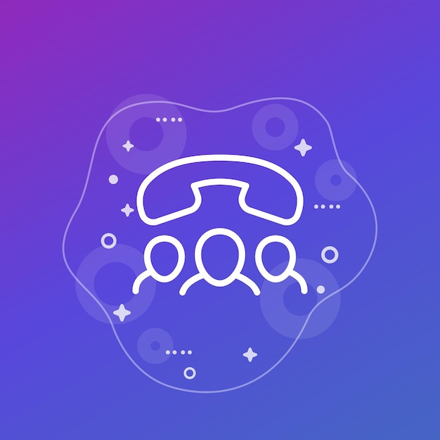 Group call line icon vector