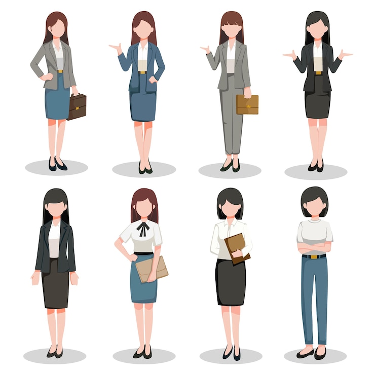 Vector グループキャラクターのビジネス女性と従業員