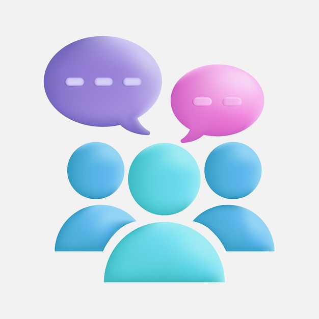 Vector group chat icon 3d vector illustration design