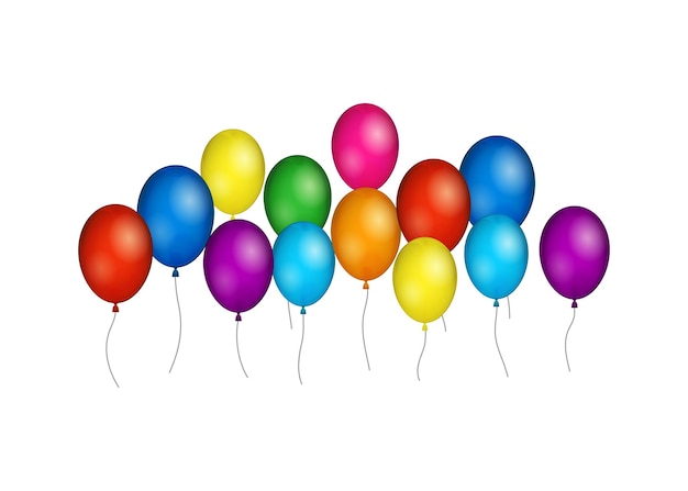 Group of colorful helium balloons