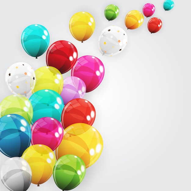 Group of Colour Glossy Helium Balloons Background