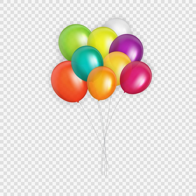 Group of colour glossy helium balloons. set of  balloons for birthday, anniversary, celebration  party decorations.