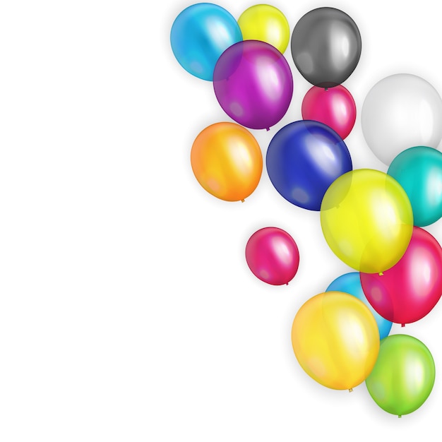 Group of colour glossy helium balloons