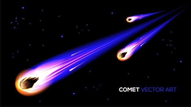 Group of comets in vector