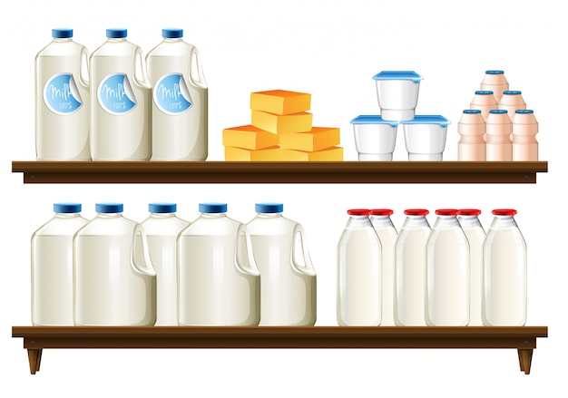 Group of dairy items