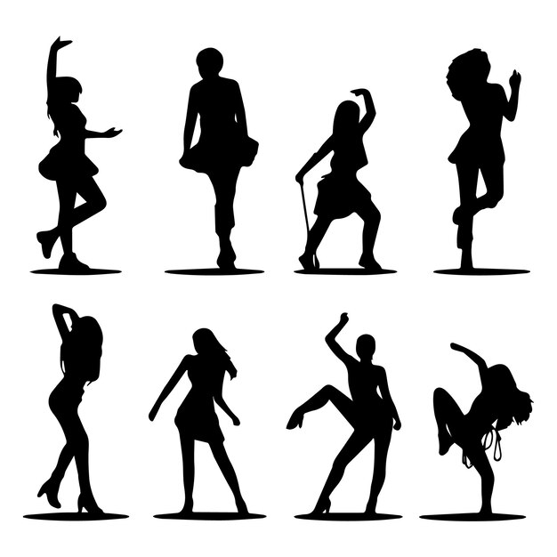 A group of dancers silhouette vector design