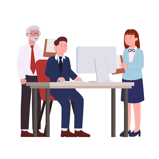 Group of Discussion Worker Illustration