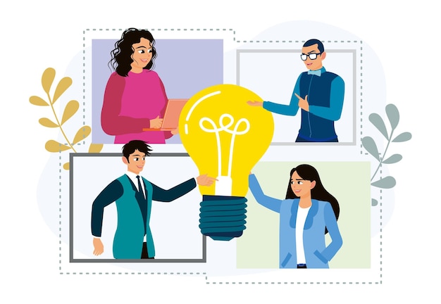 Group of diverse colleagues brainstorming and developing business strategy