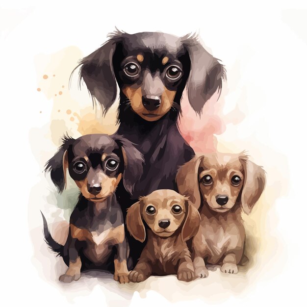 Vector group of dogs vectors