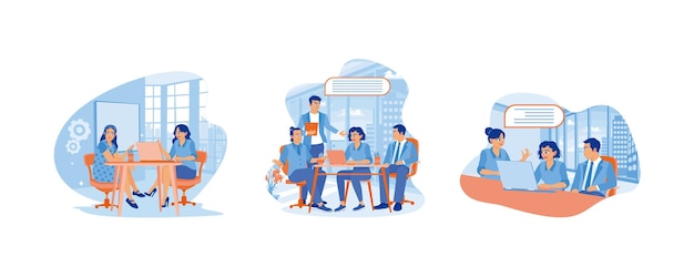 A group of employees are working on laptops A team of people is sitting at desks with laptops
