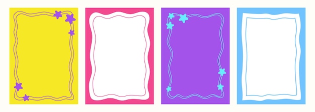 Vector group of empty hand drawn frames for text and pictures collages arts graphic design backgrounds