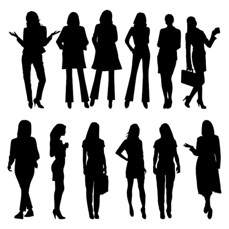 Vector エグゼクティブ女性のグループのシルエット